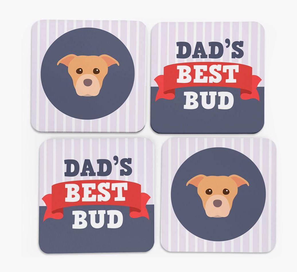 Dad's Best Bud: Personalised {breedFullName} Coasters