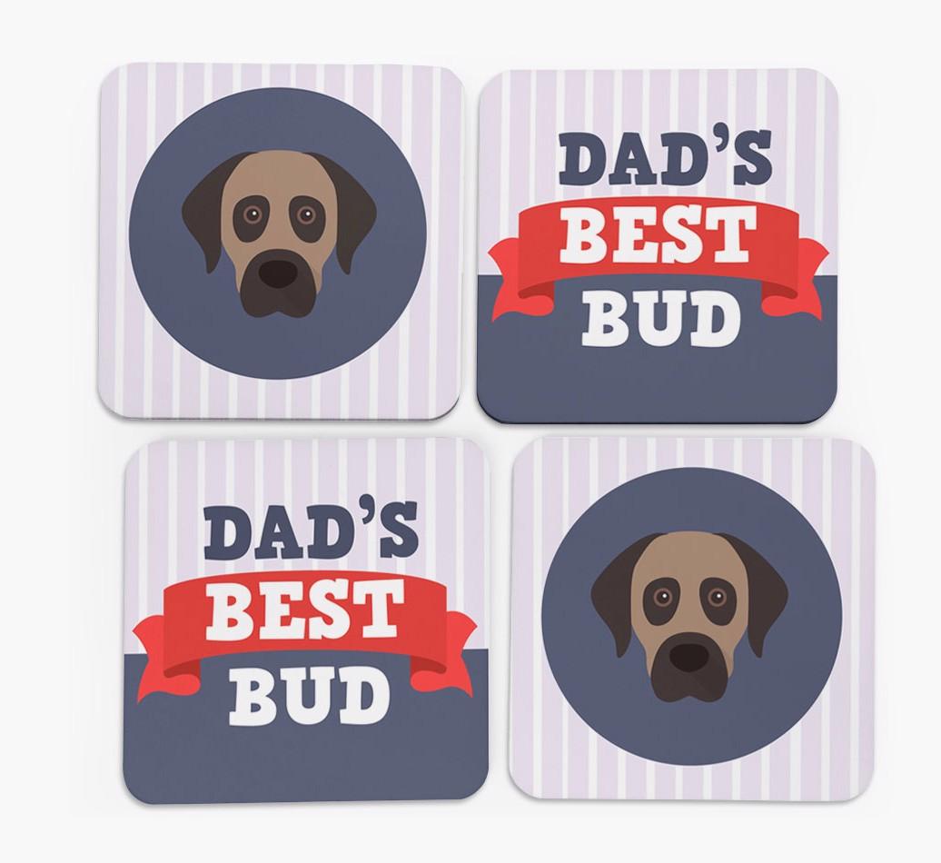 Dad's Best Bud: Personalised {breedFullName} Coasters