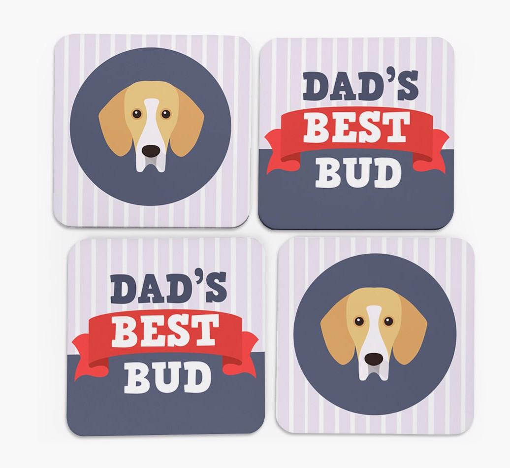 Dad's Best Bud: Personalised {breedFullName} Coasters