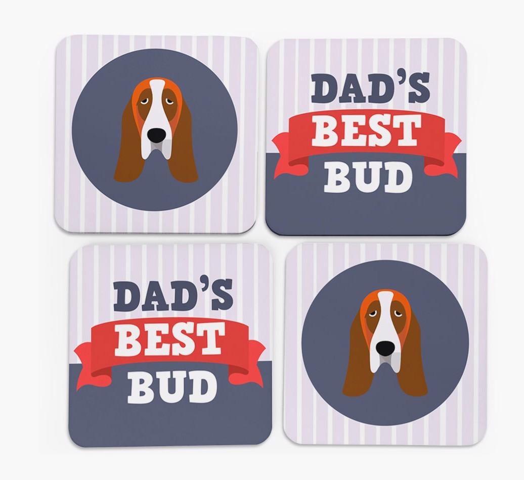 Dad's Best Bud: Personalised {breedFullName} Coasters