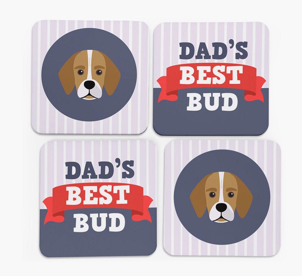Dad's Best Bud: Personalised {breedFullName} Coasters