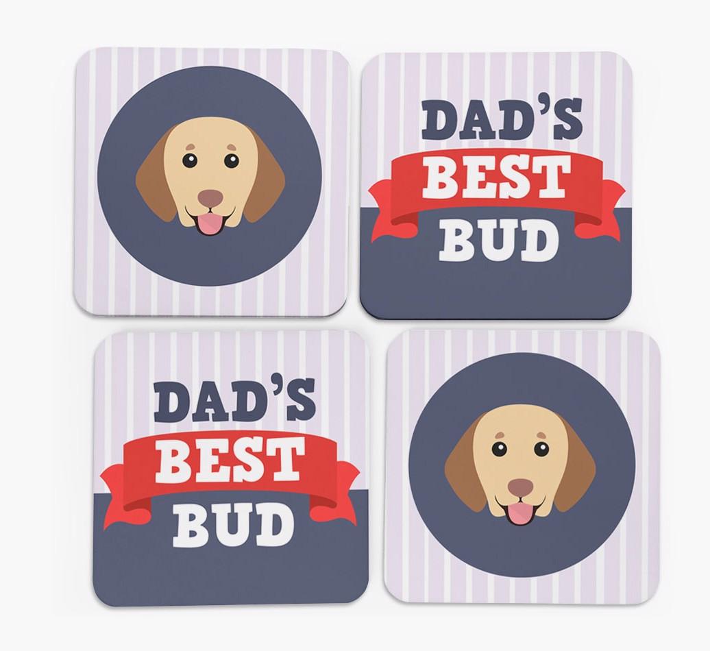 Dad's Best Bud: Personalised {breedFullName} Coasters
