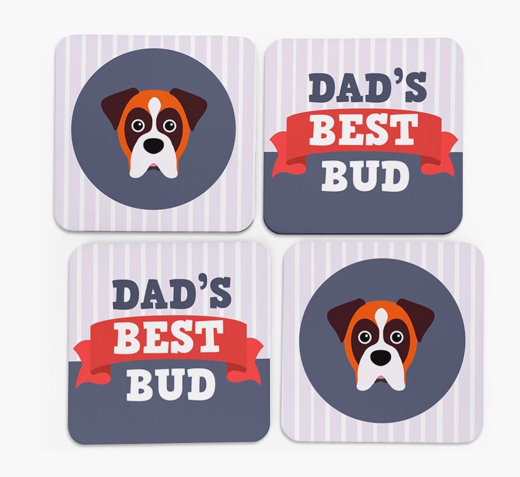 Dad's Best Bud: Personalised {breedFullName} Coasters