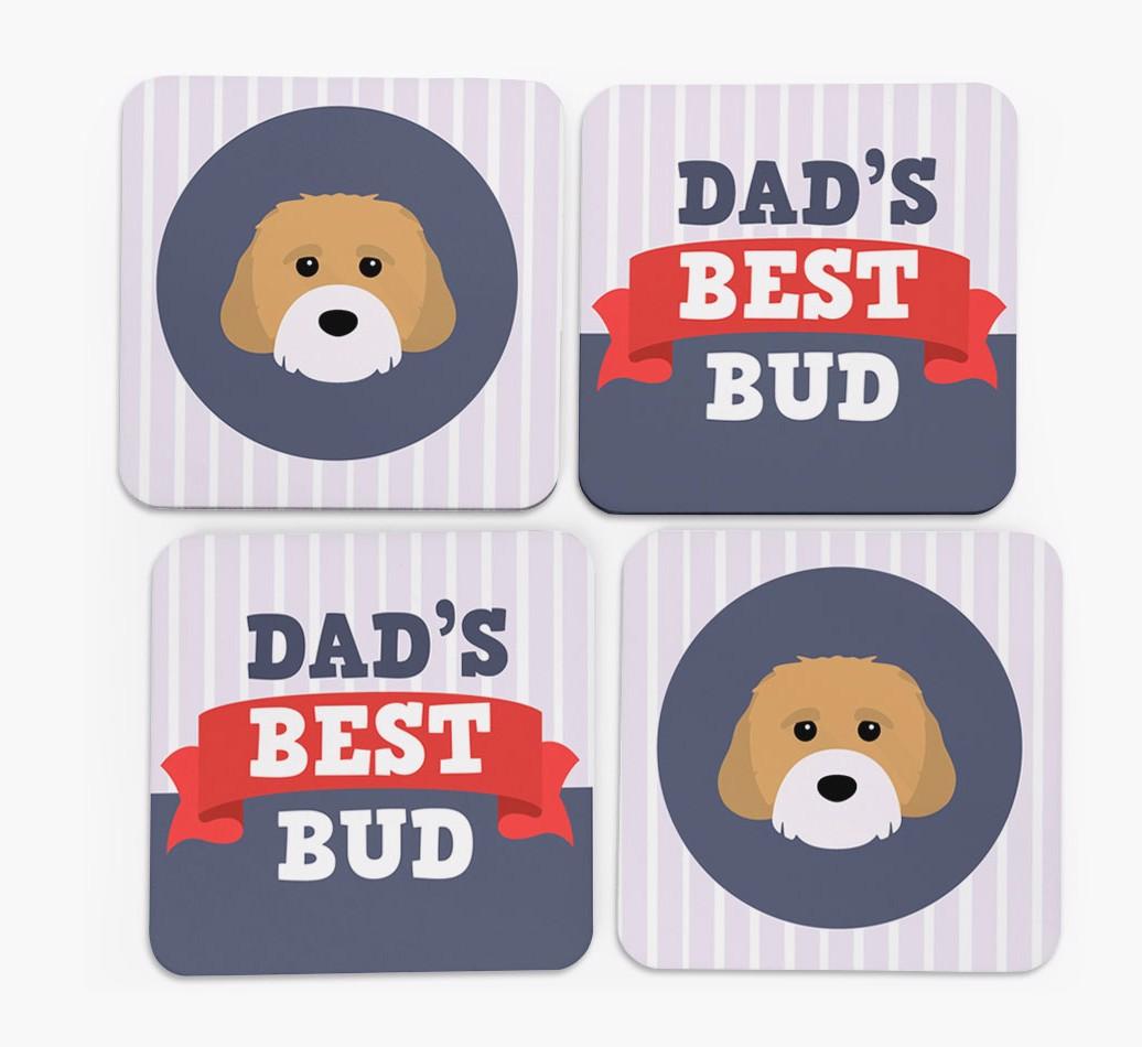 Dad's Best Bud: Personalised {breedFullName} Coasters