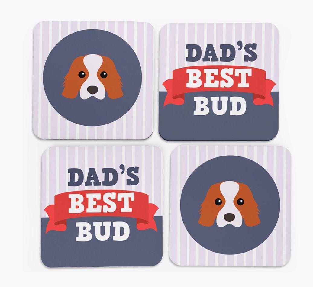 Dad's Best Bud: Personalised {breedFullName} Coasters