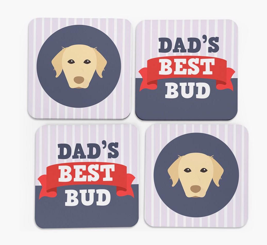 Dad's Best Bud: Personalised {breedFullName} Coasters