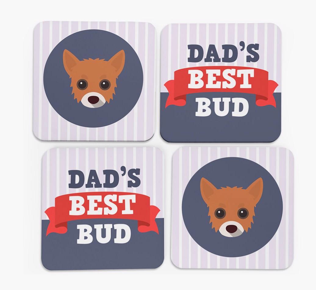 Dad's Best Bud: Personalised {breedFullName} Coasters