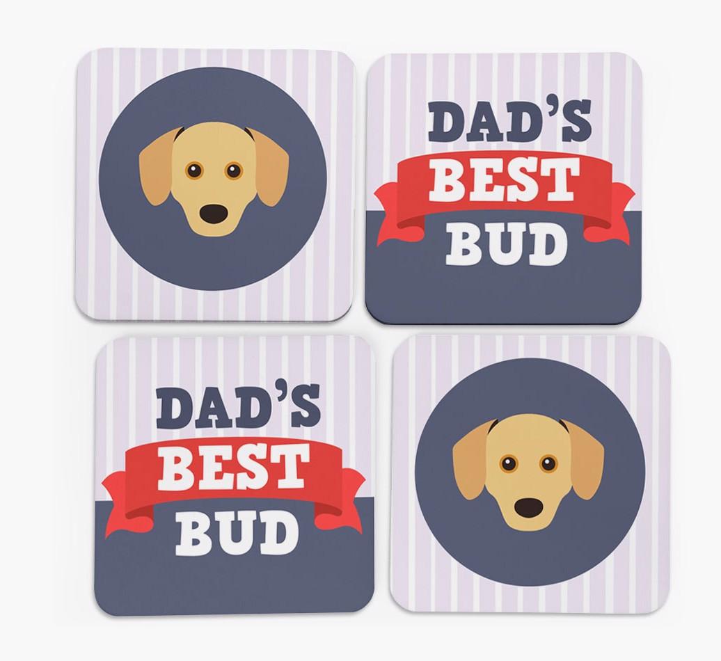 Dad's Best Bud: Personalised {breedFullName} Coasters