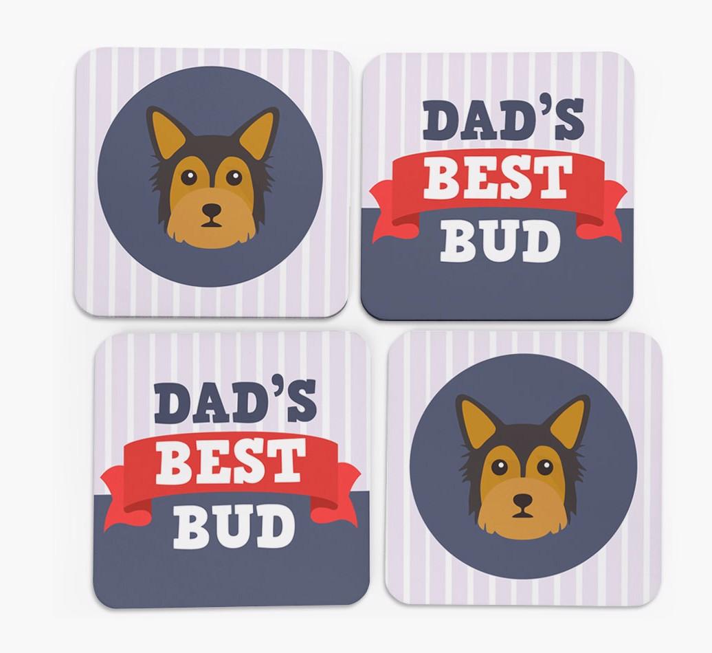 Dad's Best Bud: Personalised {breedFullName} Coasters