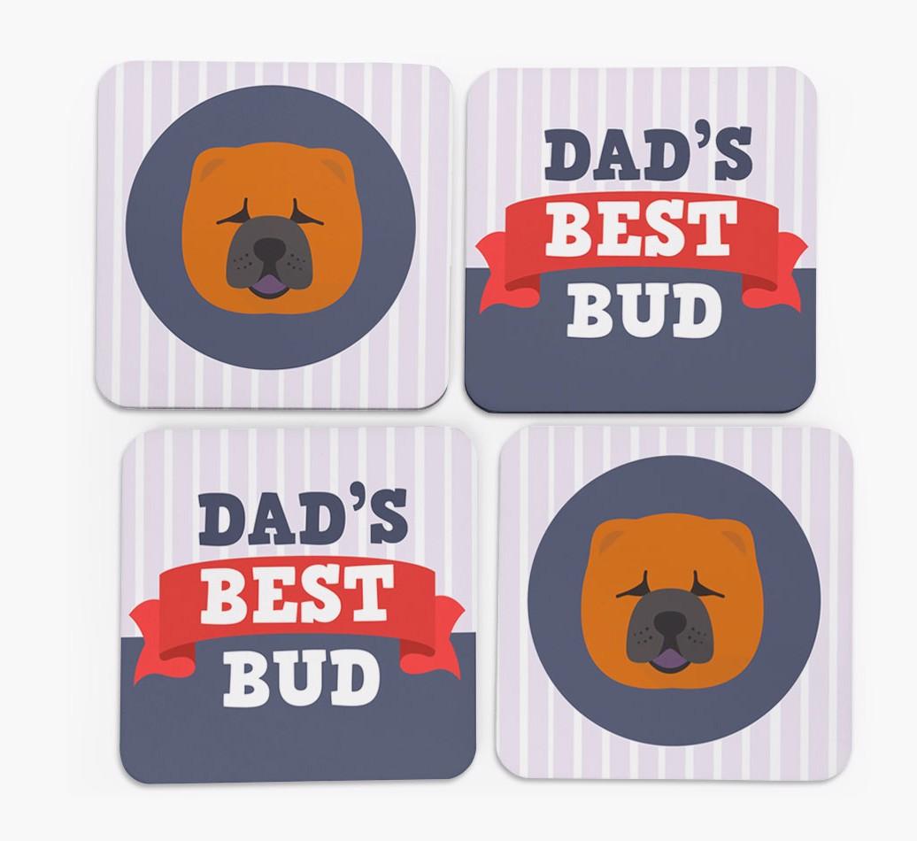 Dad's Best Bud: Personalised {breedFullName} Coasters