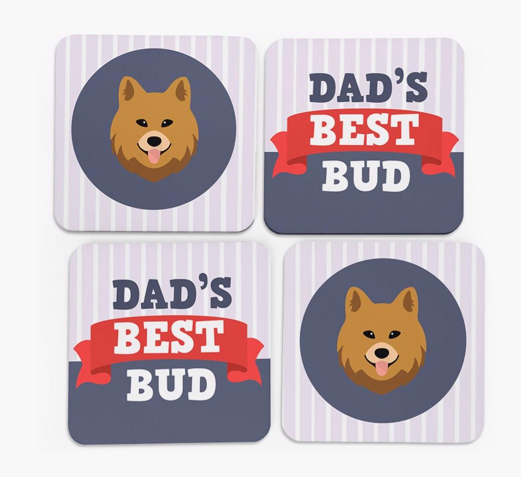 Dad's Best Bud: Personalised {breedFullName} Coasters
