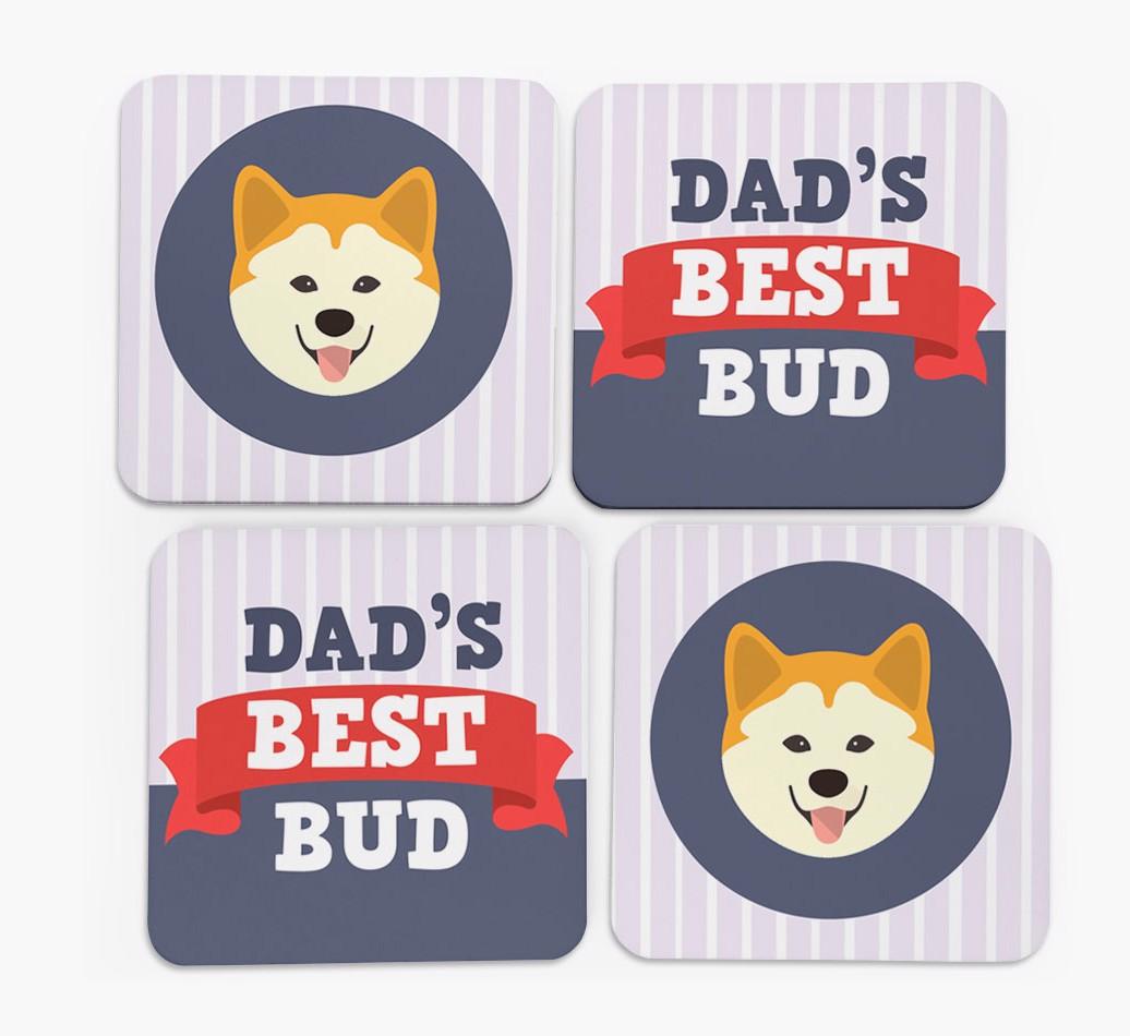 Dad's Best Bud: Personalised {breedFullName} Coasters