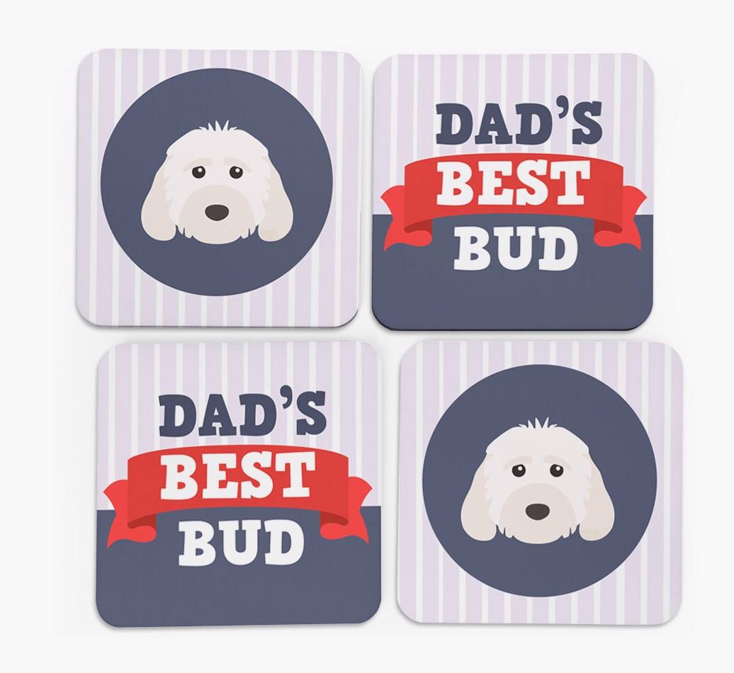 Dad's Best Bud: Personalised {breedFullName} Coasters