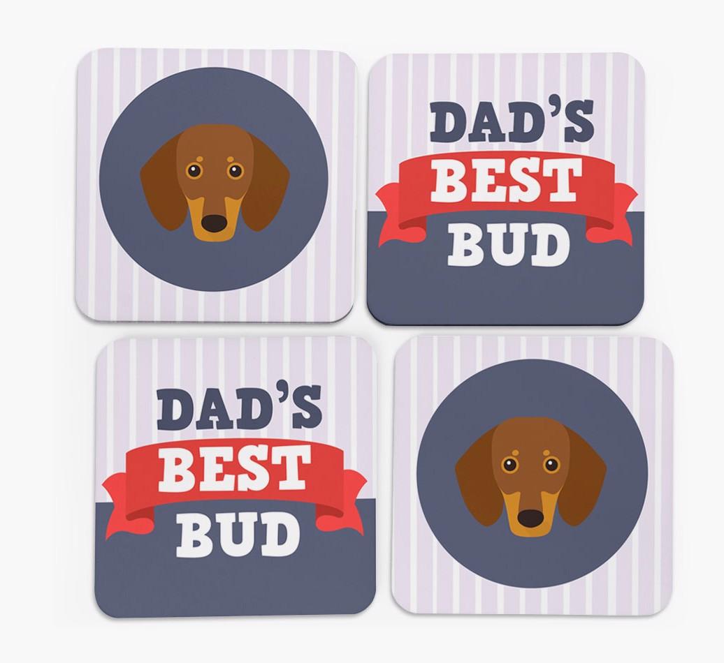 Dad's Best Bud: Personalised {breedFullName} Coasters