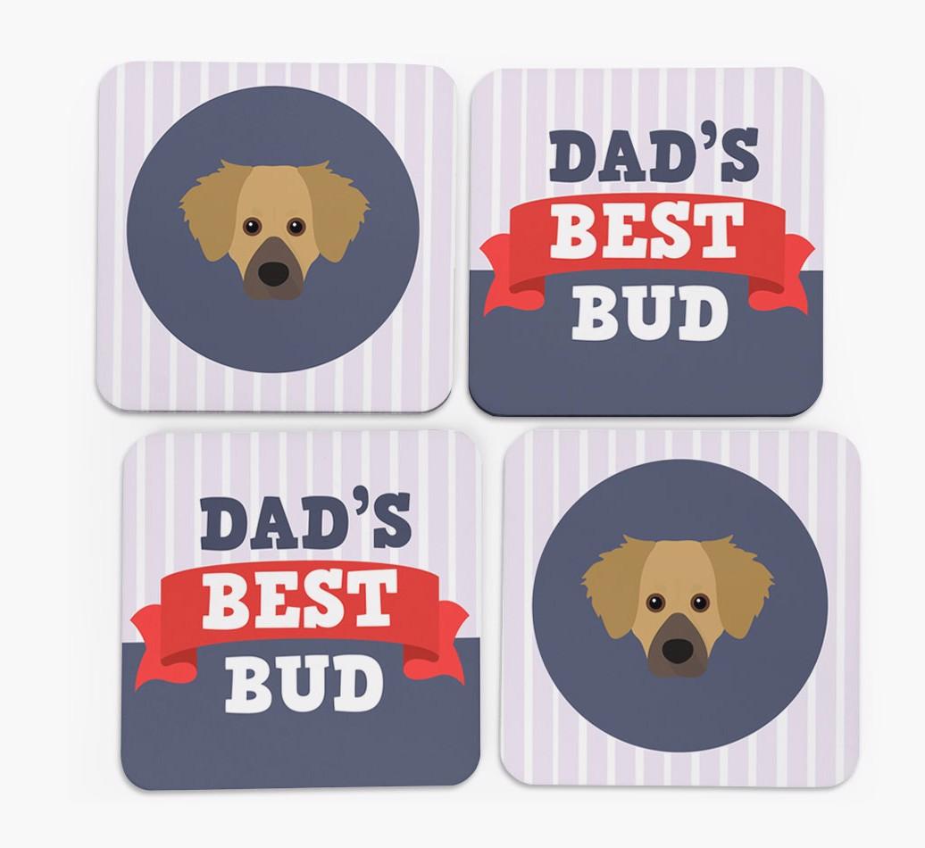 Dad's Best Bud: Personalised {breedFullName} Coasters