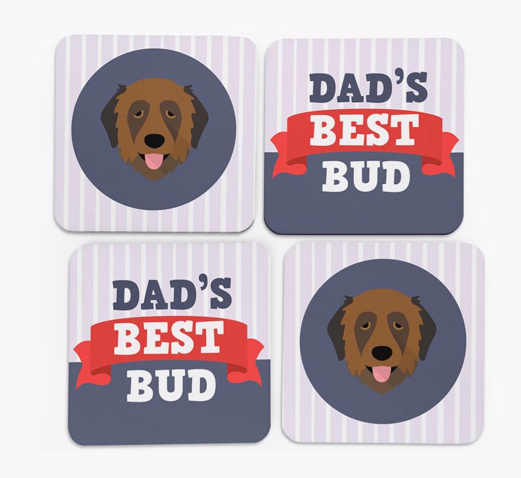 Dad's Best Bud: Personalised {breedFullName} Coasters