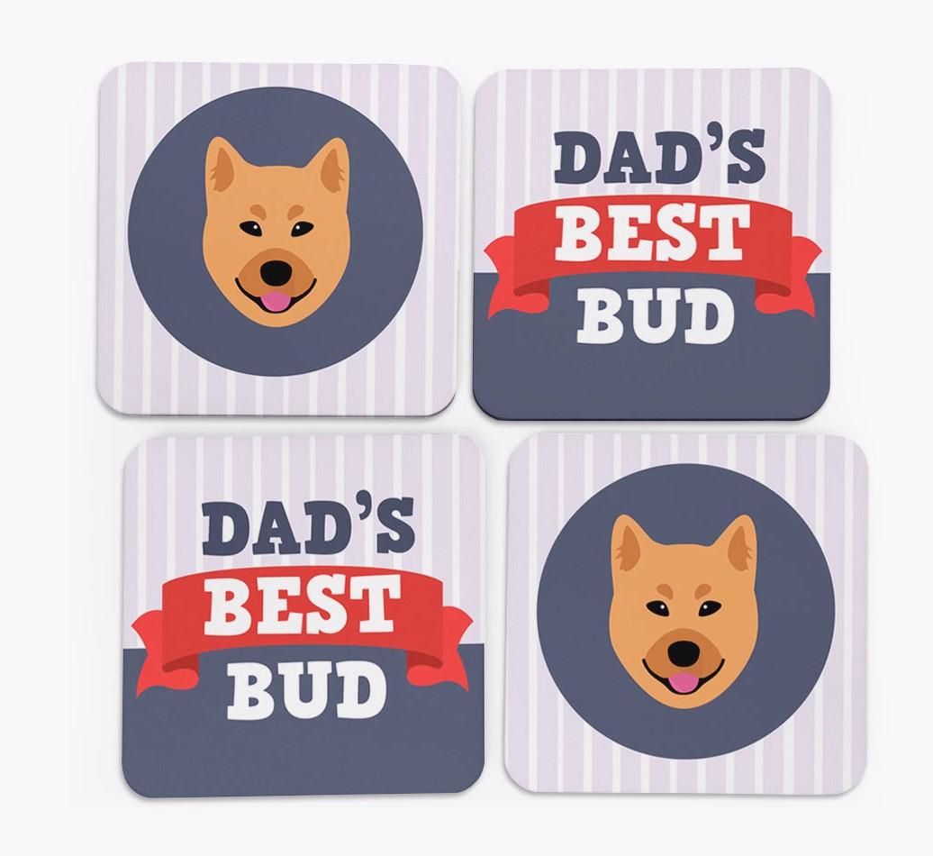 Dad's Best Bud: Personalised {breedFullName} Coasters