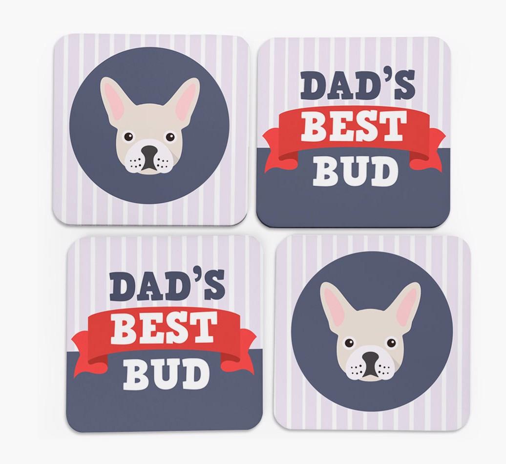 Dad's Best Bud: Personalised {breedFullName} Coasters