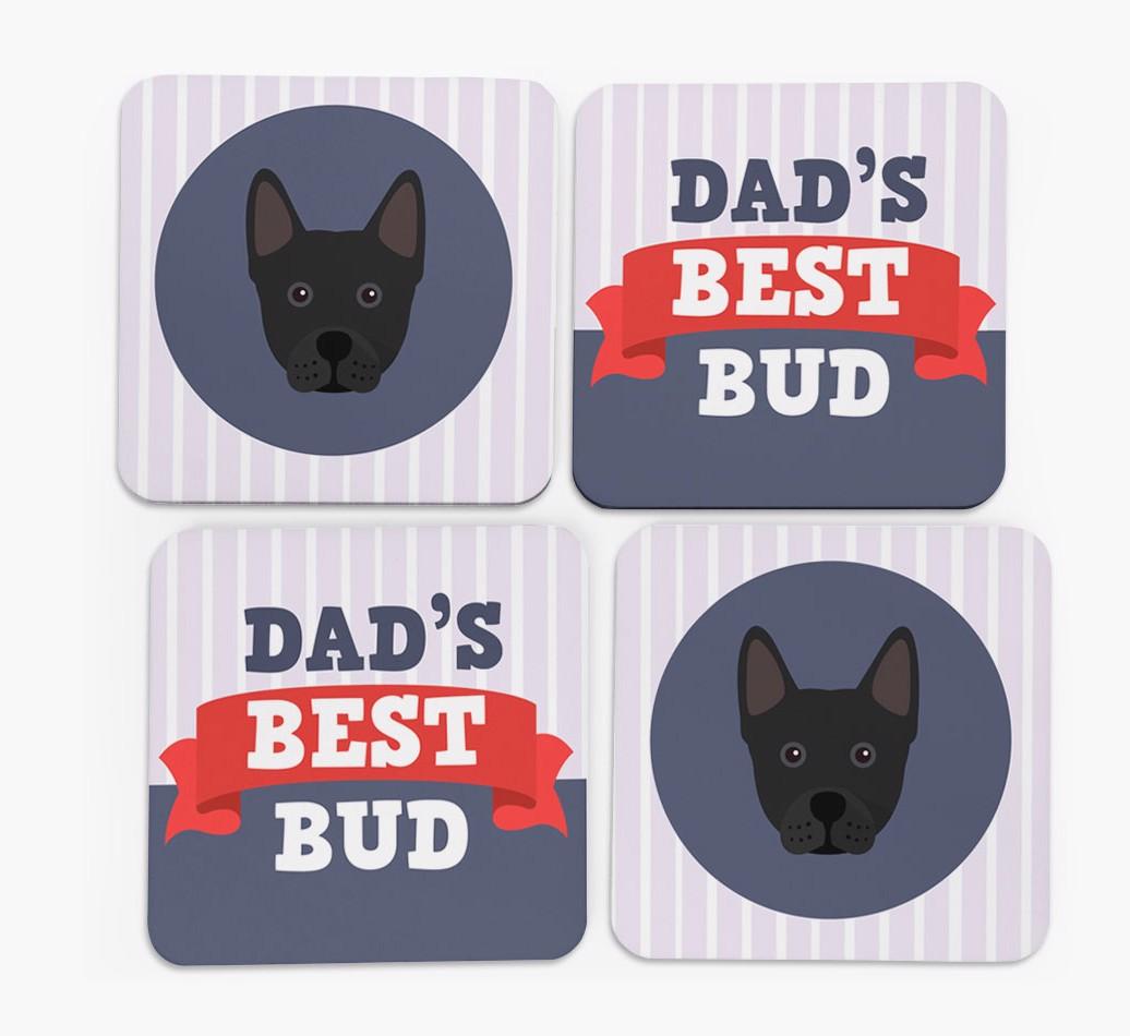Dad's Best Bud: Personalised {breedFullName} Coasters