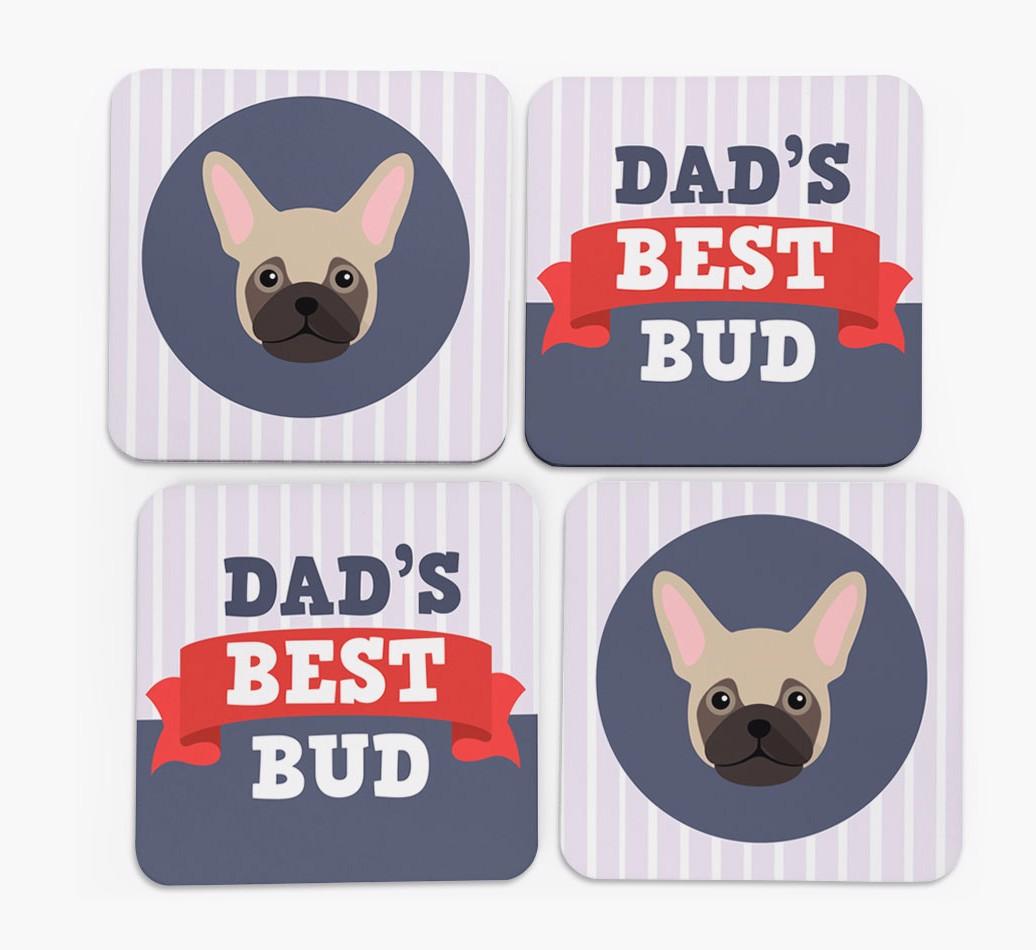 Dad's Best Bud: Personalised {breedFullName} Coasters