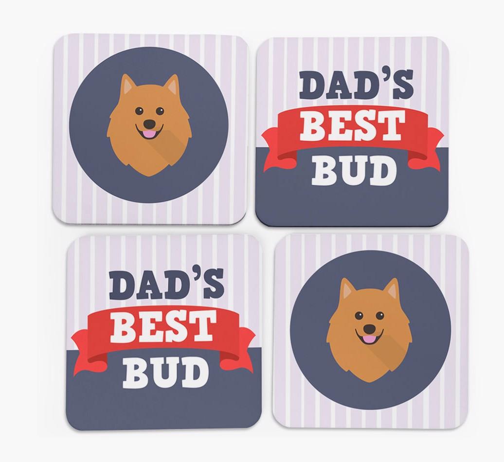 Dad's Best Bud: Personalised {breedFullName} Coasters