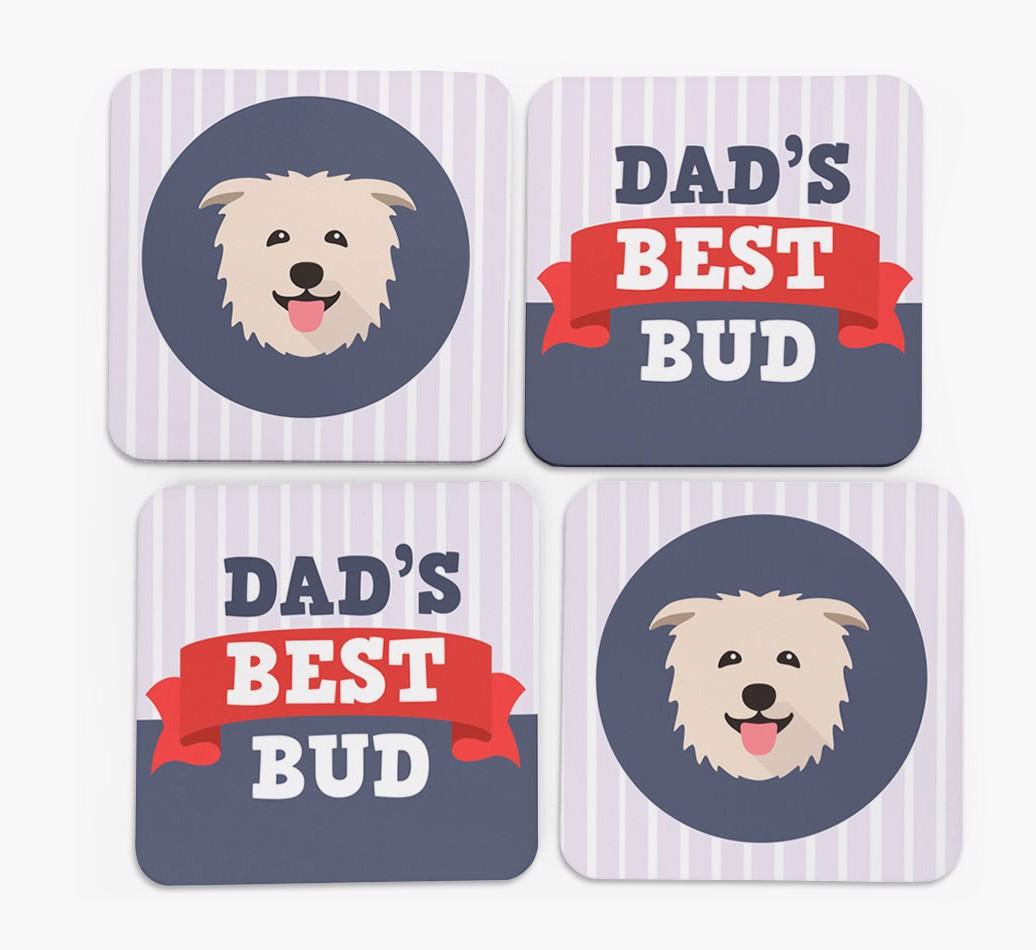 Dad's Best Bud: Personalised {breedFullName} Coasters