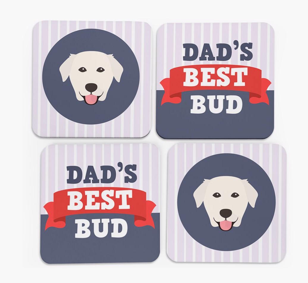 Dad's Best Bud: Personalised {breedFullName} Coasters