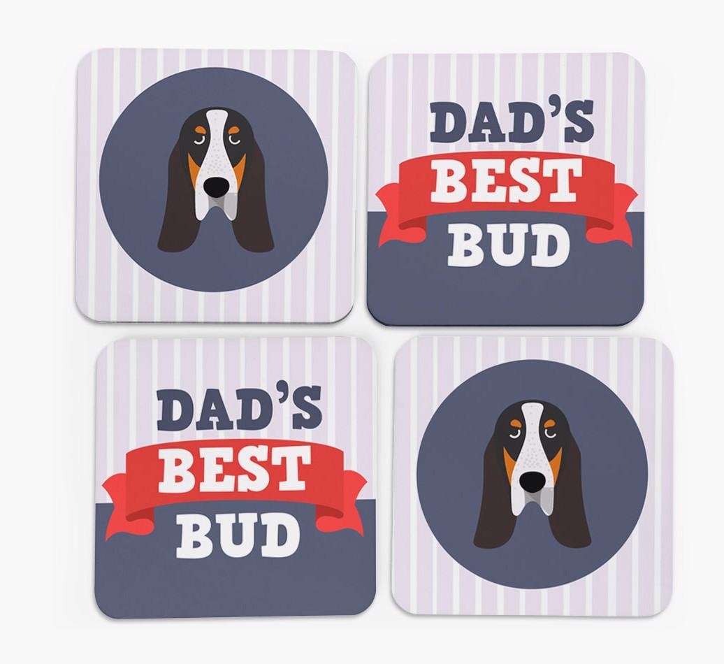 Dad's Best Bud: Personalised {breedFullName} Coasters