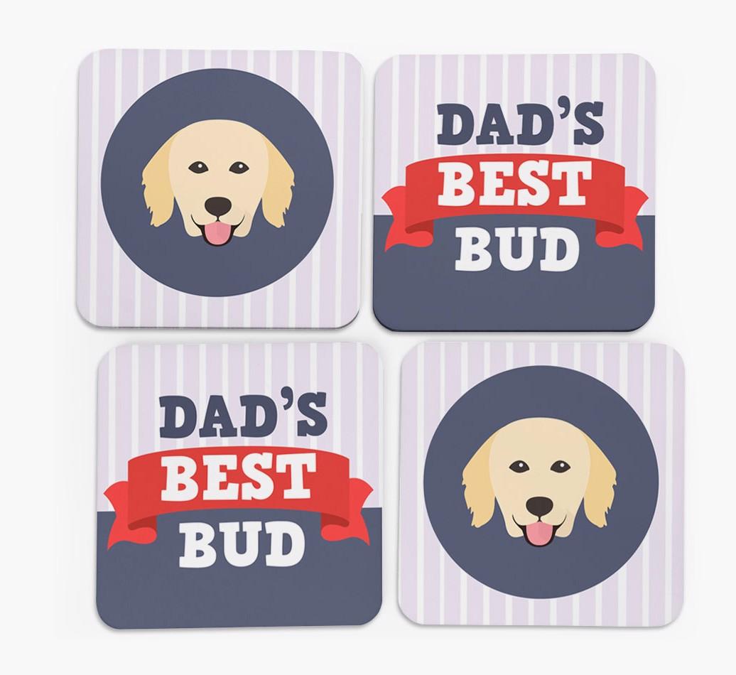 Dad's Best Bud: Personalised {breedFullName} Coasters