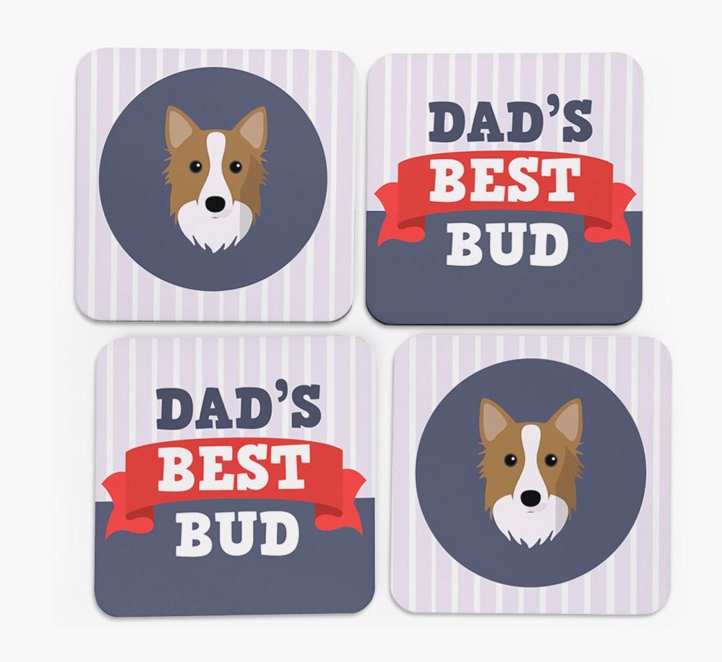 Dad's Best Bud: Personalised {breedFullName} Coasters