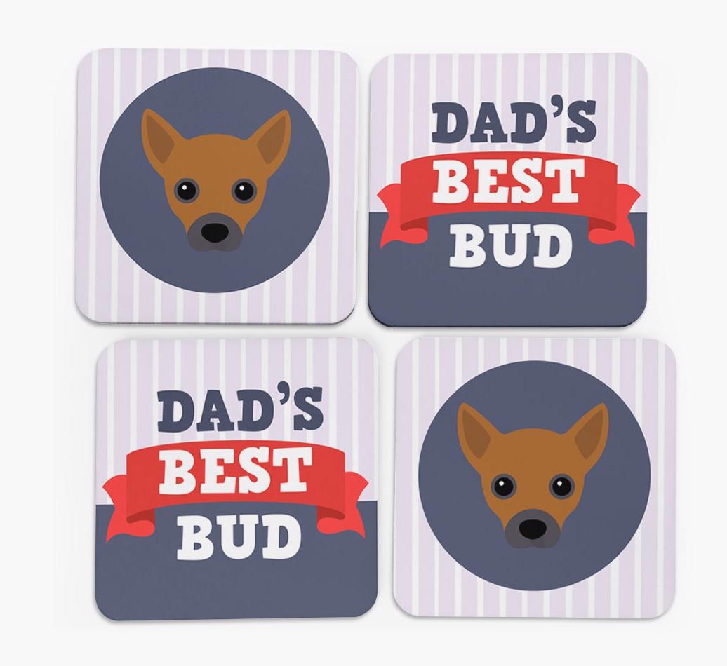 Dad's Best Bud: Personalised {breedFullName} Coasters
