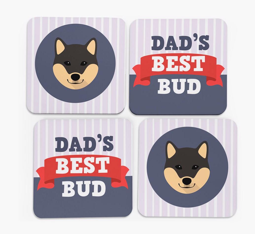 Dad's Best Bud: Personalised {breedFullName} Coasters