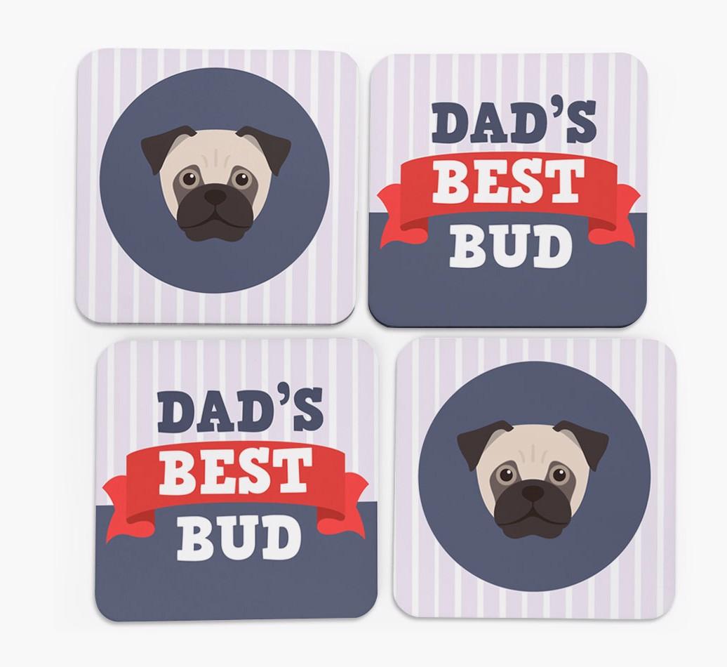 Dad's Best Bud: Personalised {breedFullName} Coasters