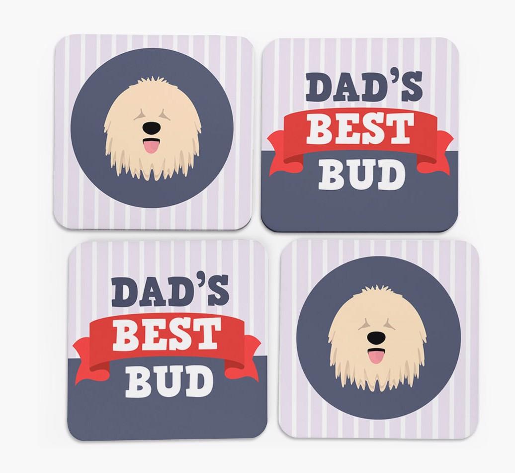 Dad's Best Bud: Personalised {breedFullName} Coasters
