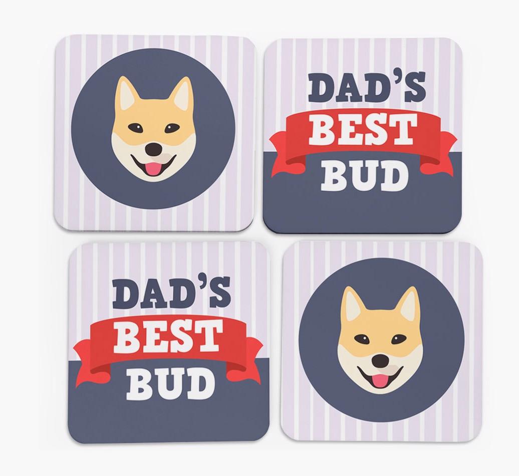 Dad's Best Bud: Personalised {breedFullName} Coasters