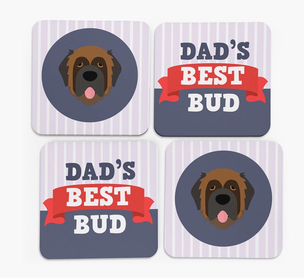 Dad's Best Bud: Personalised {breedFullName} Coasters