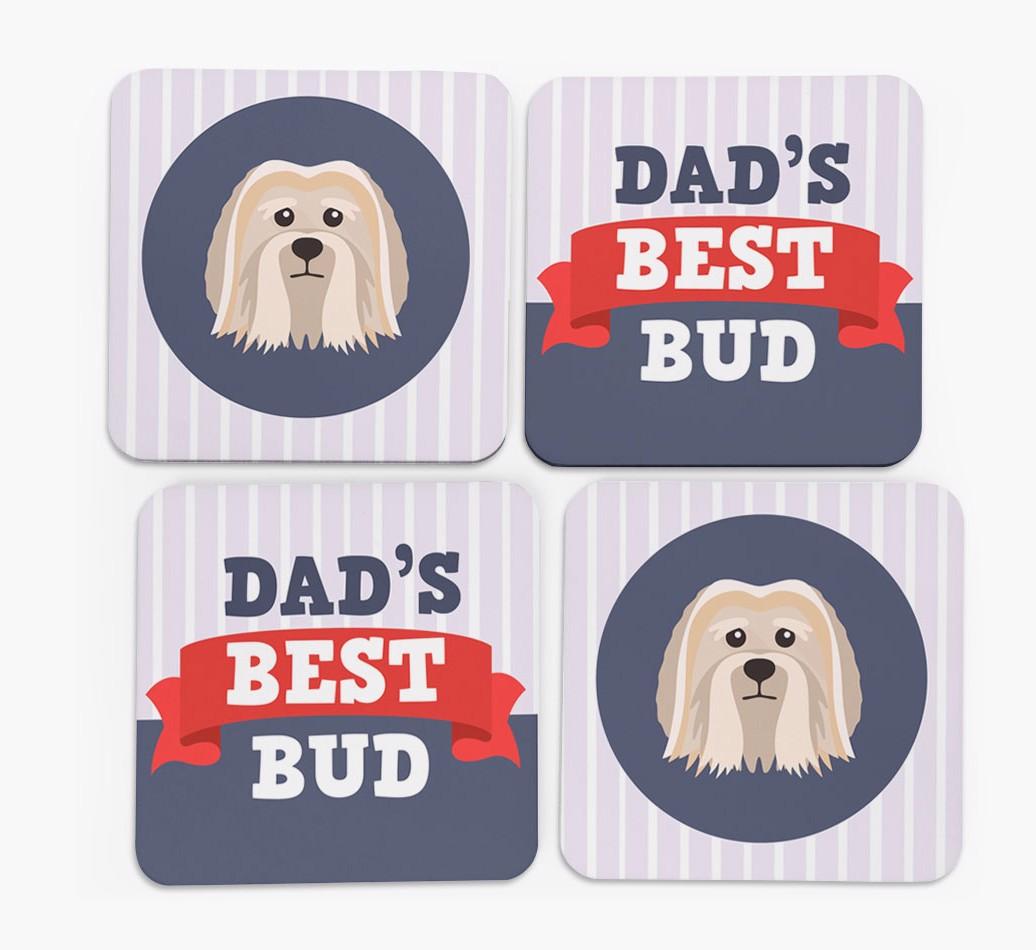 Dad's Best Bud: Personalised {breedFullName} Coasters