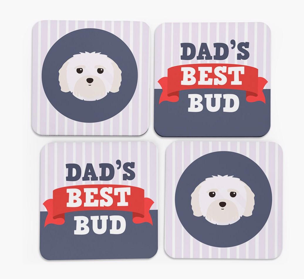 Dad's Best Bud: Personalised {breedFullName} Coasters