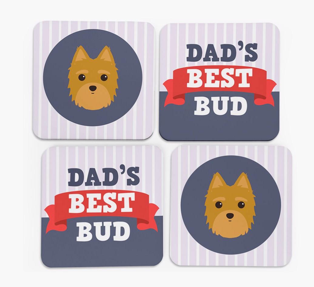 Dad's Best Bud: Personalised {breedFullName} Coasters