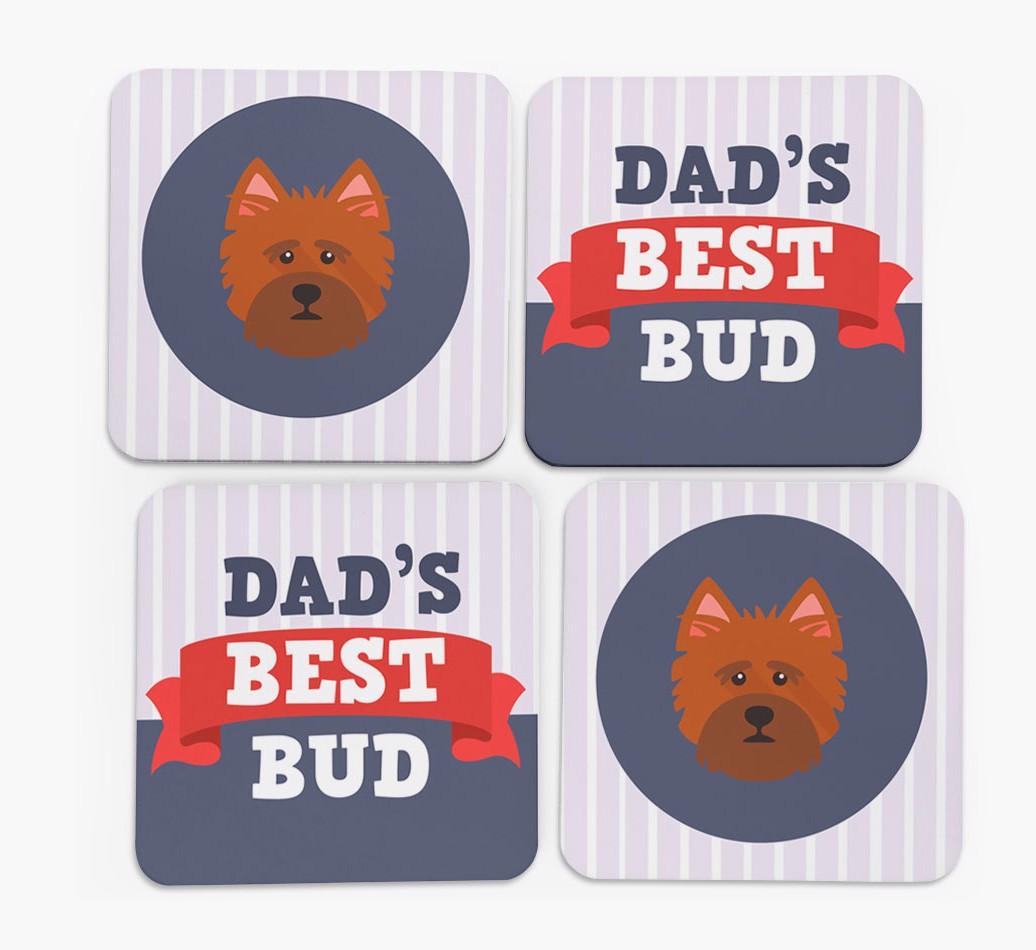 Dad's Best Bud: Personalised {breedFullName} Coasters
