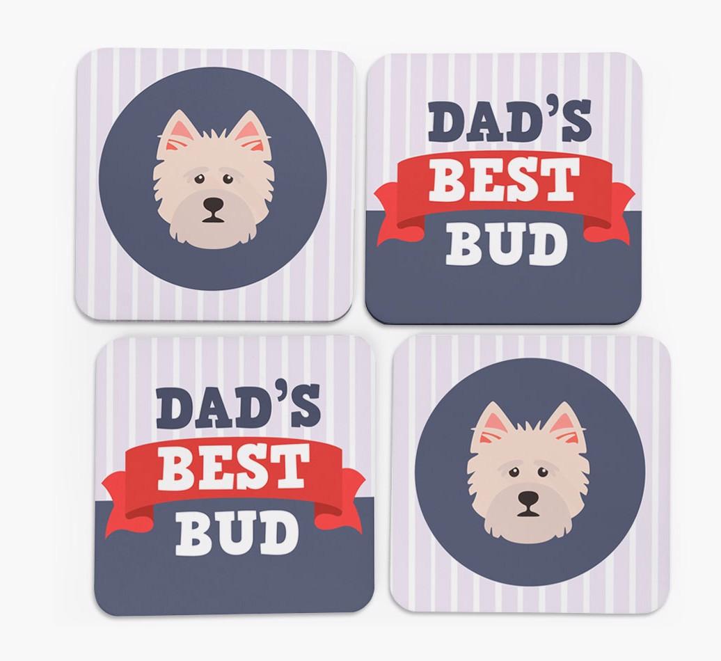 Dad's Best Bud: Personalised {breedFullName} Coasters