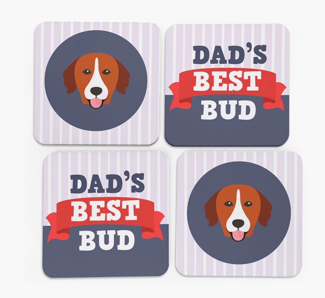 Dad's Best Bud: Personalised {breedFullName} Coasters