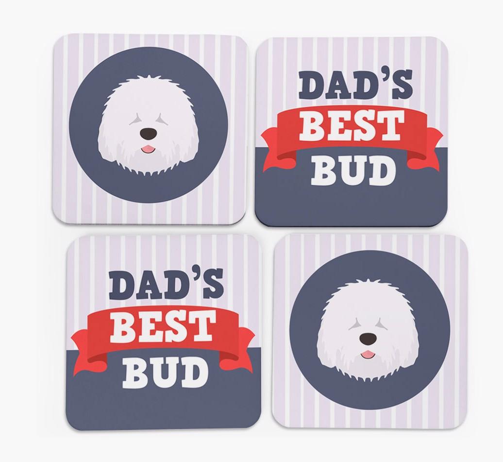 Dad's Best Bud: Personalised {breedFullName} Coasters