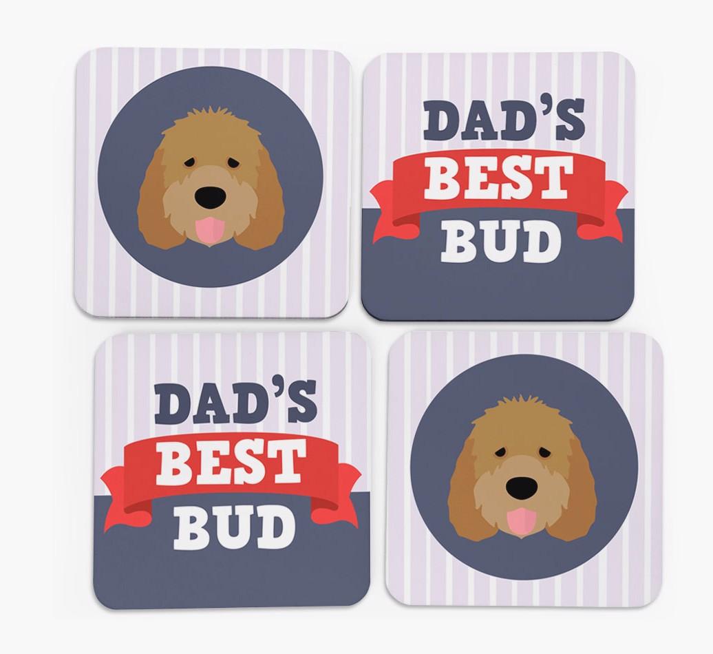 Dad's Best Bud: Personalised {breedFullName} Coasters