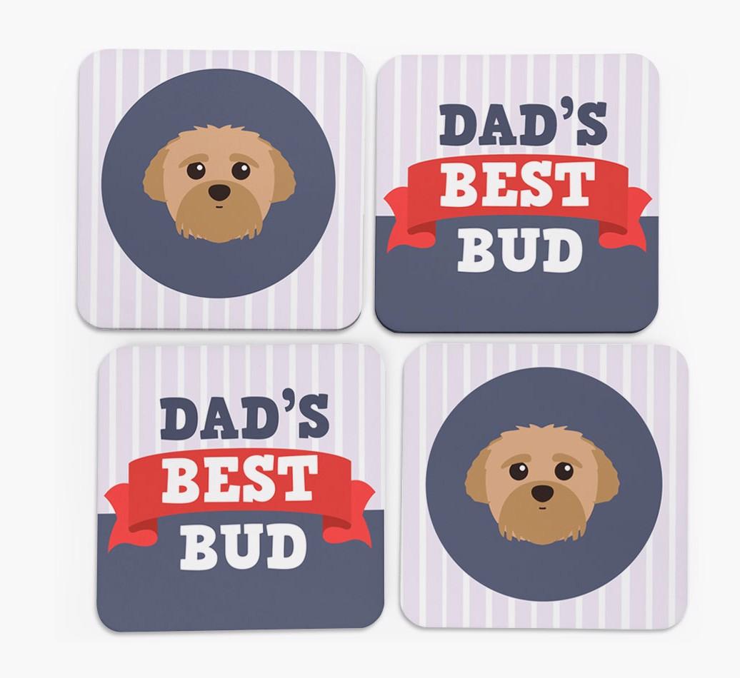Dad's Best Bud: Personalised {breedFullName} Coasters
