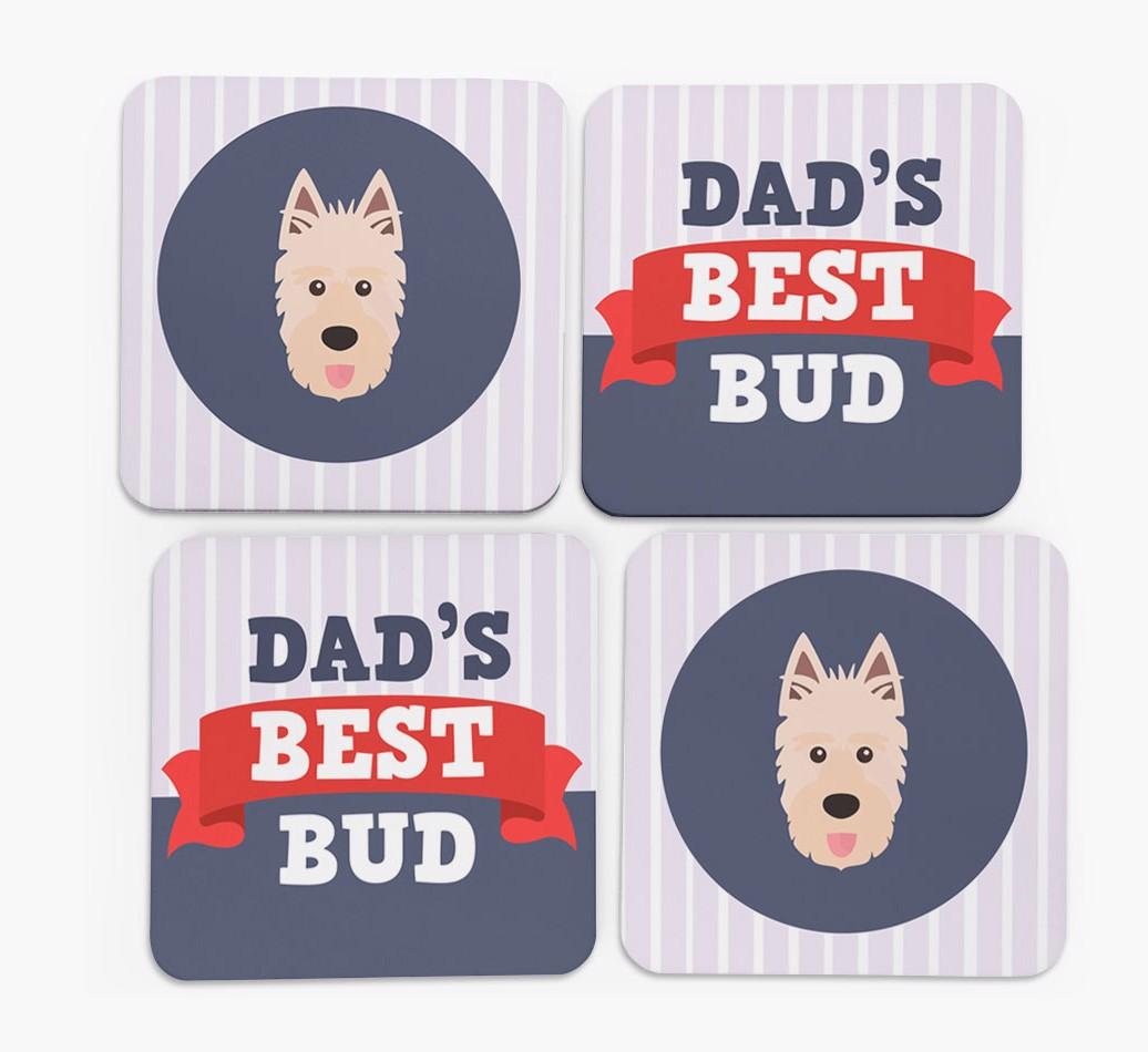 Dad's Best Bud: Personalised {breedFullName} Coasters