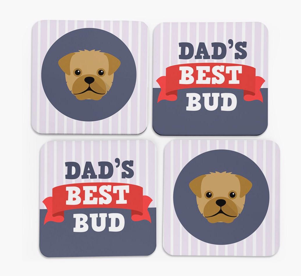 Dad's Best Bud: Personalised {breedFullName} Coasters