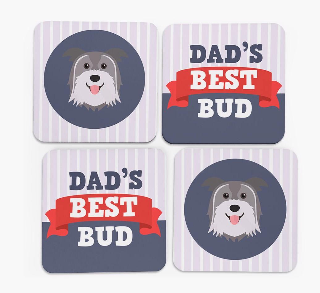 Dad's Best Bud: Personalised {breedFullName} Coasters