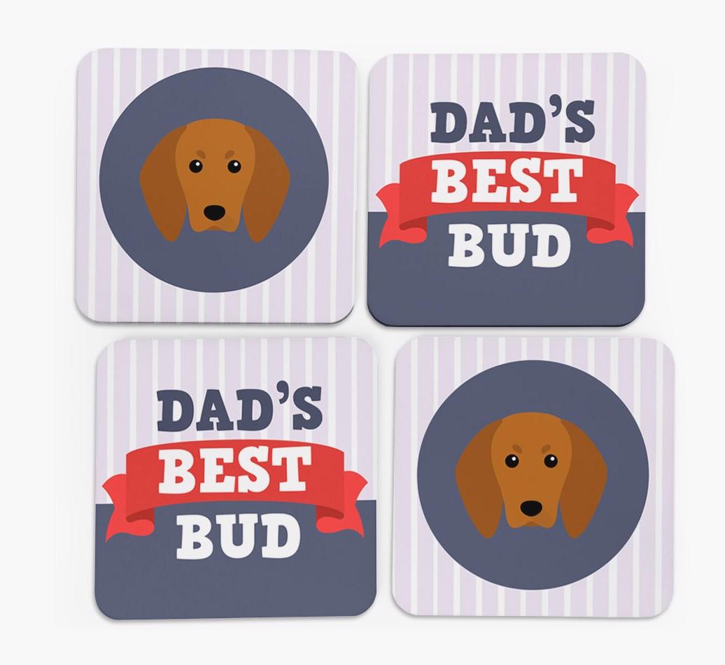 Dad's Best Bud: Personalised {breedFullName} Coasters