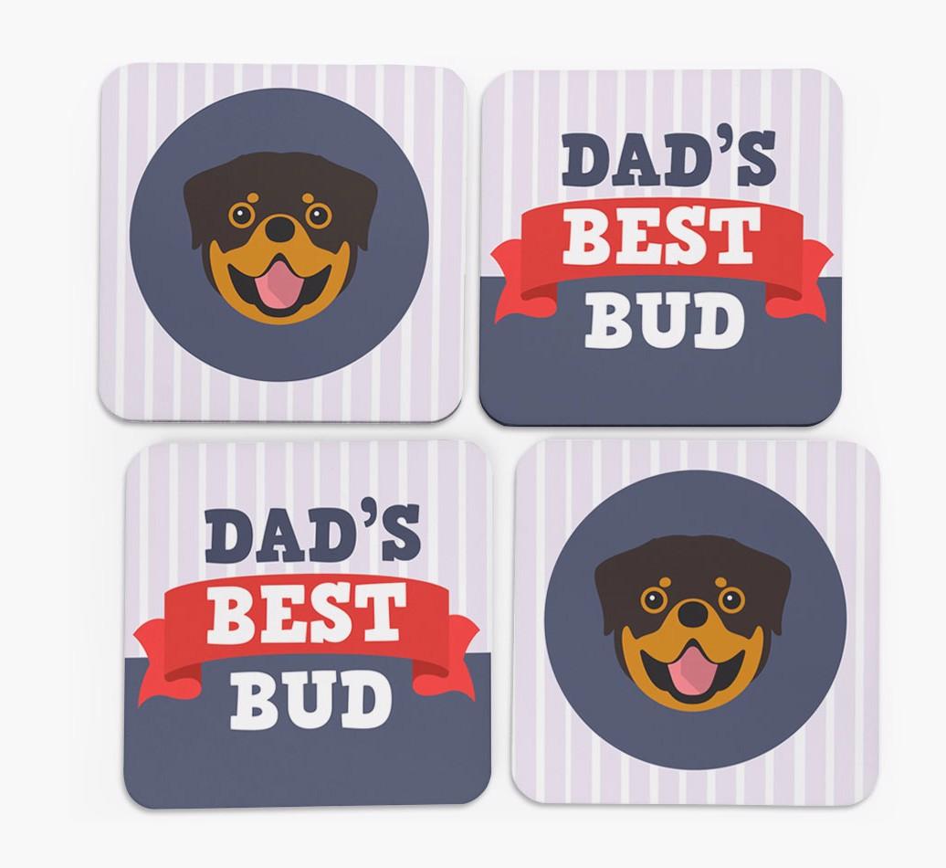 Dad's Best Bud: Personalised {breedFullName} Coasters